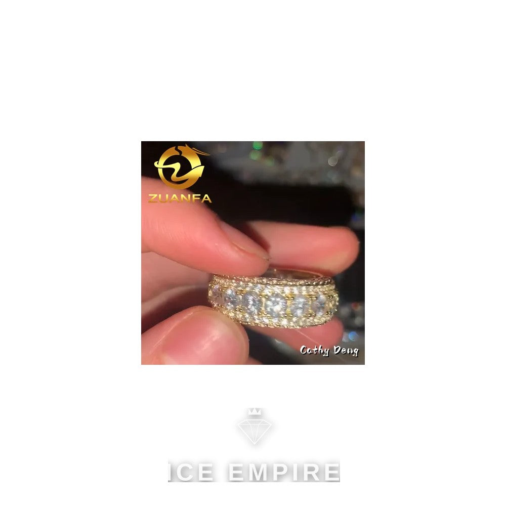 Iced Out 925 Silver Moissanite Ring