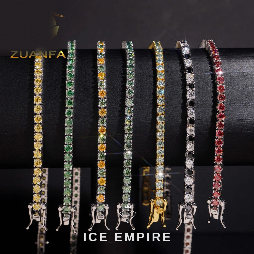 Iced Out 925 Silver Moissanite Tennis Bracelet