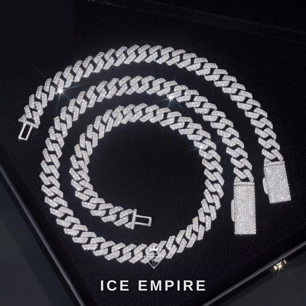 Iced Out Rose Gold Plated Moissanite Cuban Chain