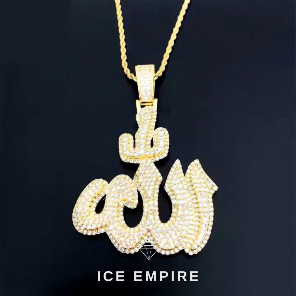 Iced Out Cluster Rose Gold Plated Moissanite Pendant