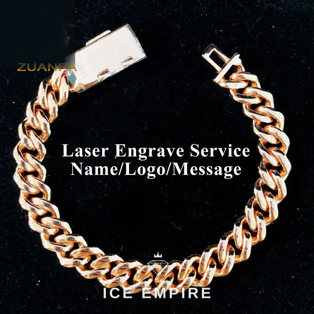 Iced Out Rose Gold Plated Moissanite Cuban Chain