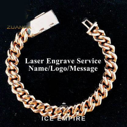 Iced Out Rose Gold Plated Moissanite Cuban Chain