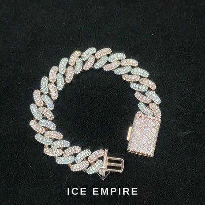 Iced Out Rose Gold Plated Moissanite Cuban Chain
