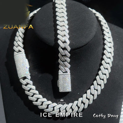 Iced Out Rose Gold Plated Moissanite Cuban Chain