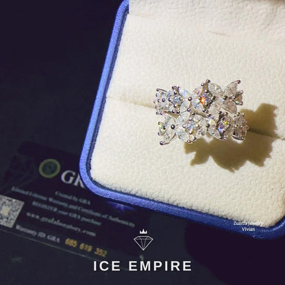 Iced Out 925 Silver Moissanite Ring