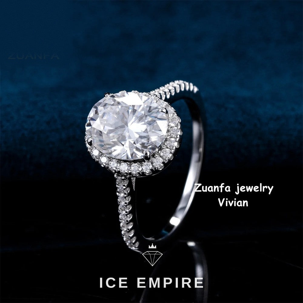 Iced Out 925 Silver Moissanite Ring