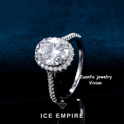 Iced Out 925 Silver Moissanite Ring
