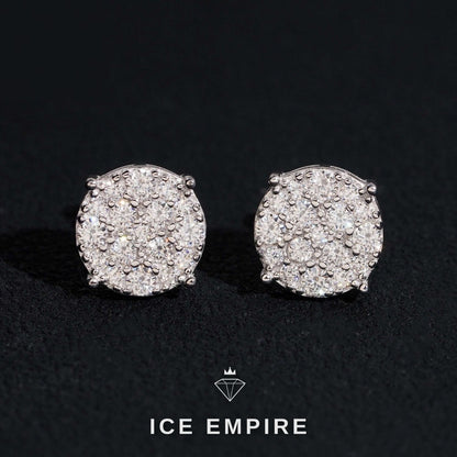 Iced Out 14K Gold Moissanite Stud Earrings