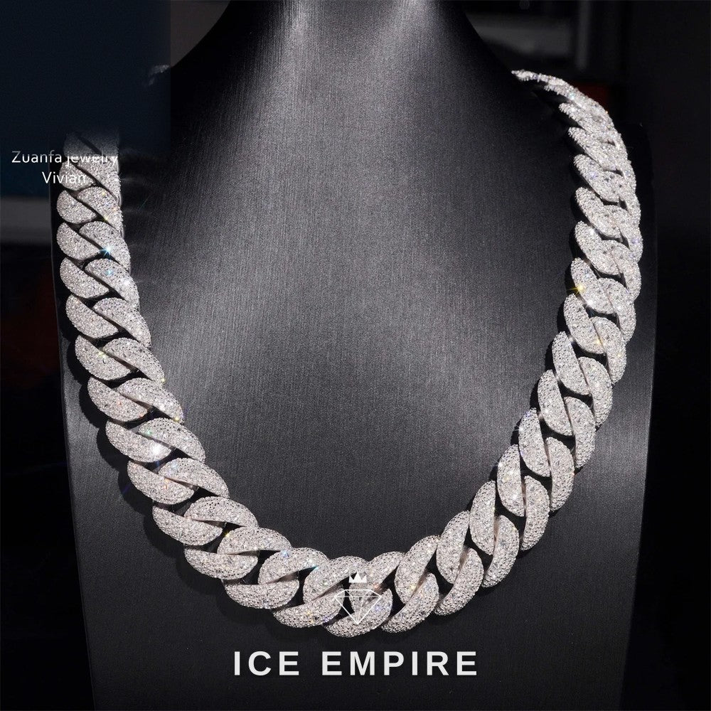 Iced Out Rose Gold Plated Moissanite Cuban Chain
