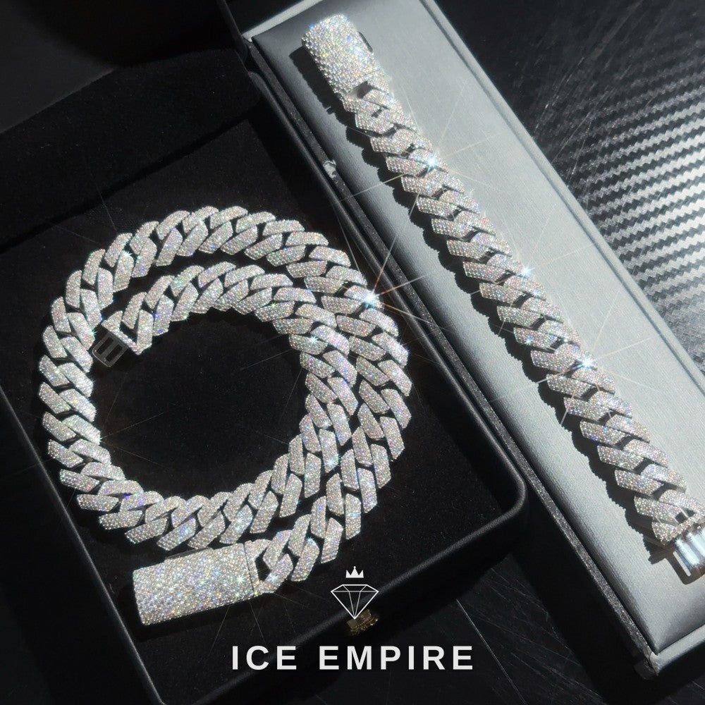 Iced Out Rose Gold Plated Moissanite Cuban Chain