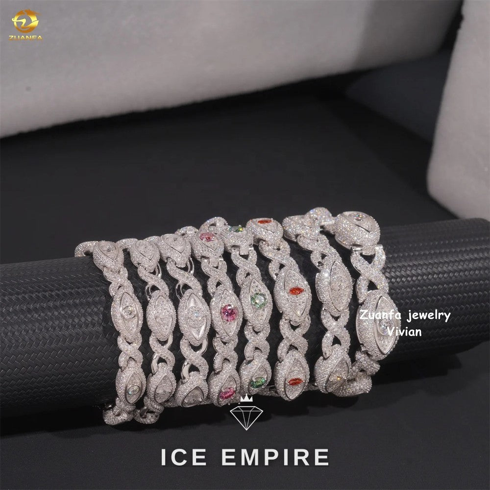 Iced Out 925 Silver Moissanite Cuban Chain