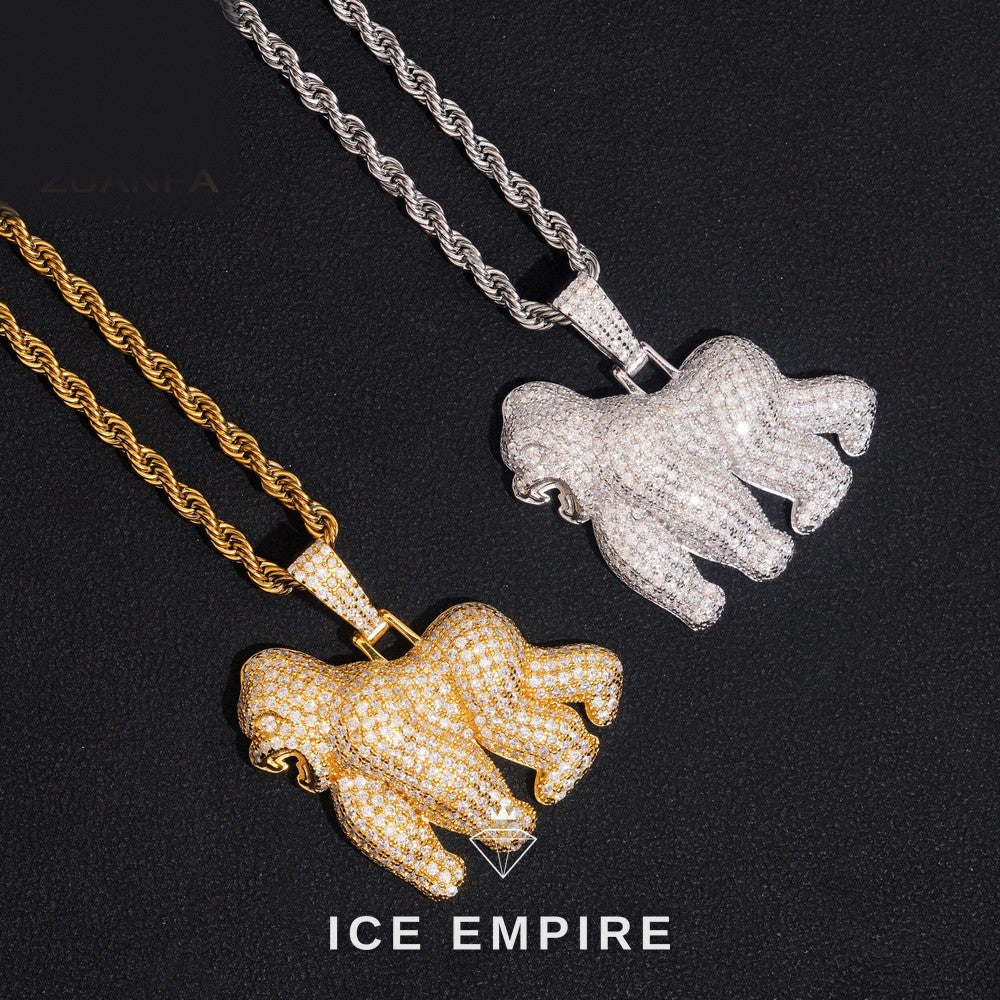 Iced Out Rose Gold Plated Moissanite Pendant