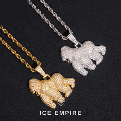 Iced Out Rose Gold Plated Moissanite Pendant