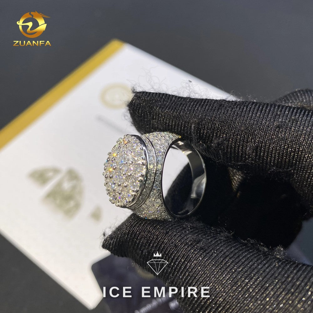 Iced Out 925 Silver Moissanite Ring