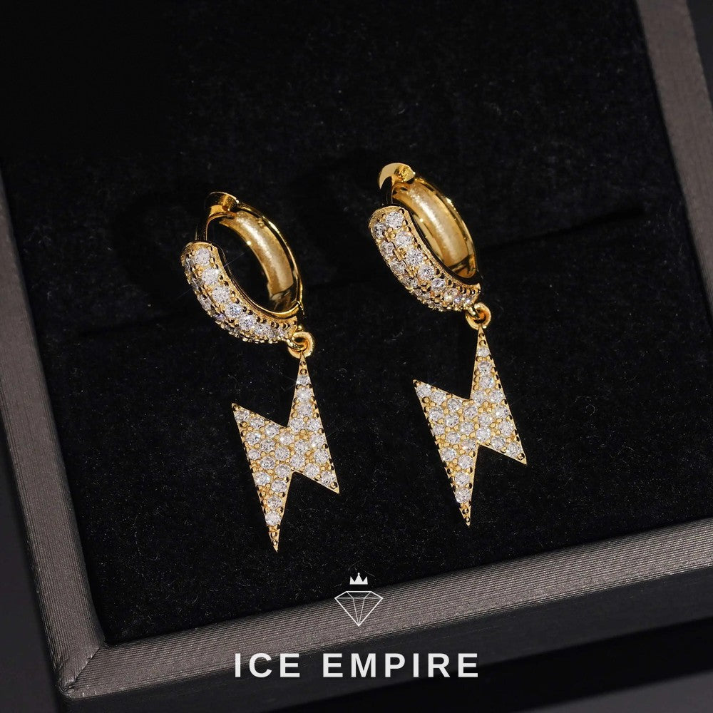 Iced Out Gold Plated Moissanite Hoop Earrings