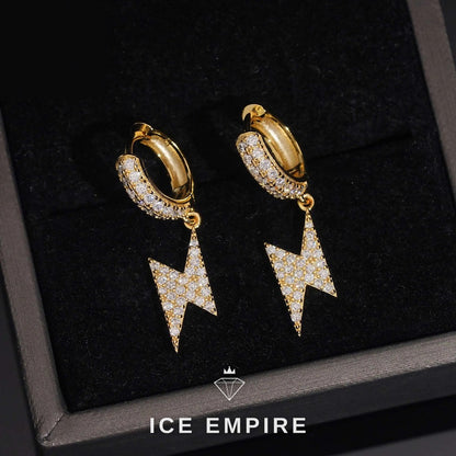 Iced Out Gold Plated Moissanite Hoop Earrings