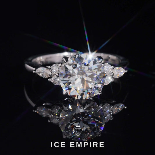 Iced Out 18K Gold Moissanite Wedding Band