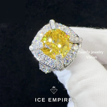 Iced Out 925 Silver Moissanite Ring