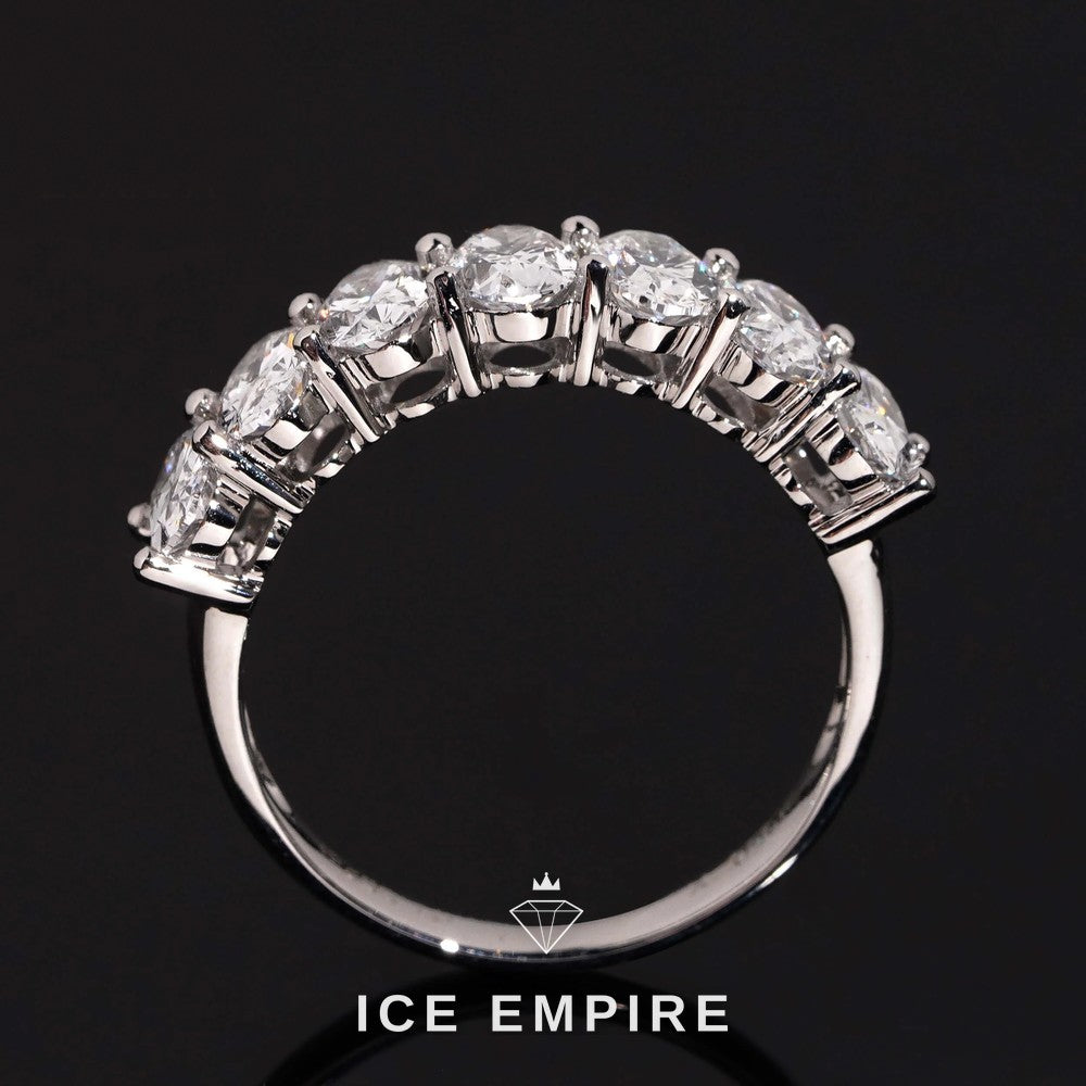 Iced Out 925 Silver Lab Grown Diamond Wedding Band