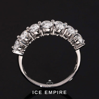Iced Out 925 Silver Lab Grown Diamond Wedding Band