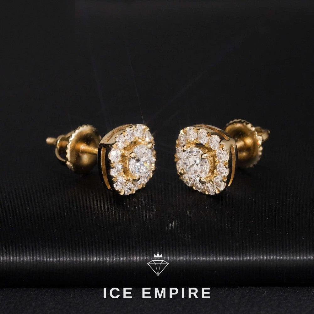 Iced Out Cluster Rose Gold Plated Lab Grown Diamond Earrings