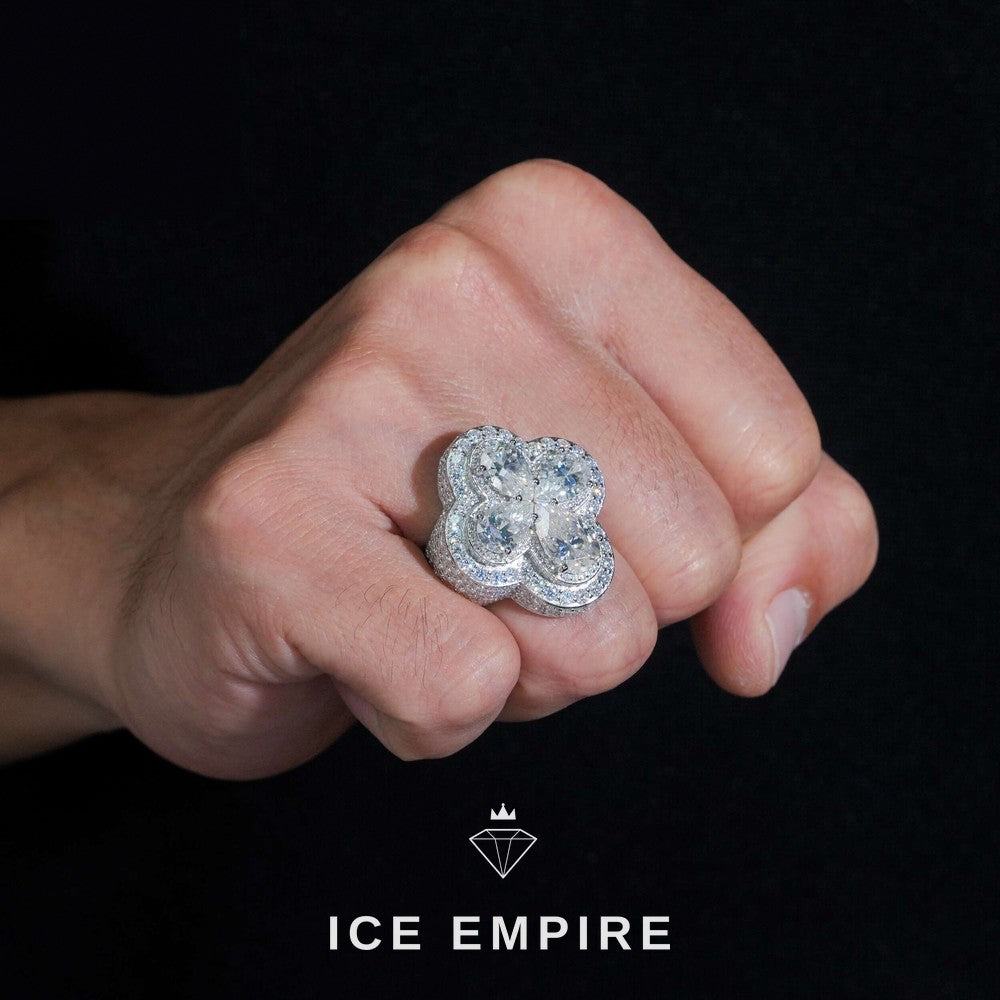 Iced Out Rose Gold Plated Moissanite Ring