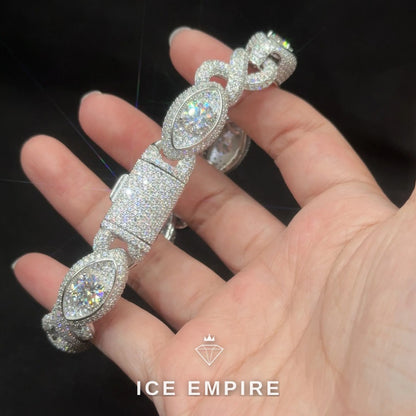 Iced Out Rose Gold Plated Moissanite Cuban Chain