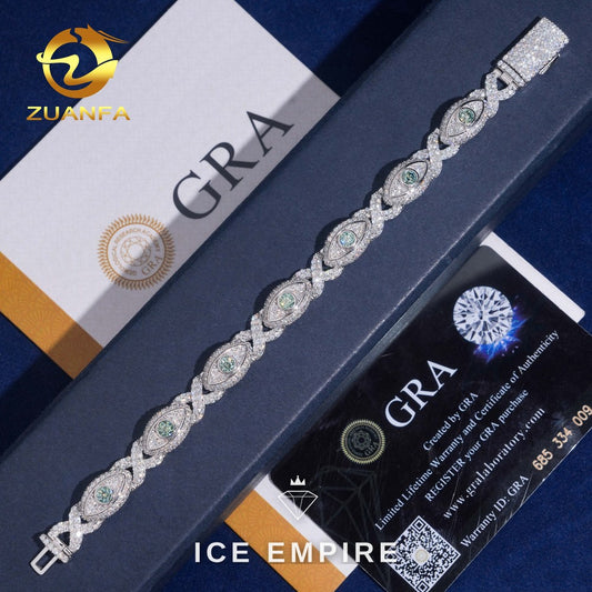 Iced Out 925 Silver Moissanite Cuban Chain