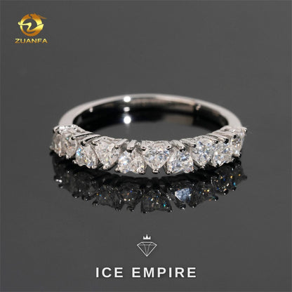 Iced Out Heart 925 Silver Moissanite Engagement Ring
