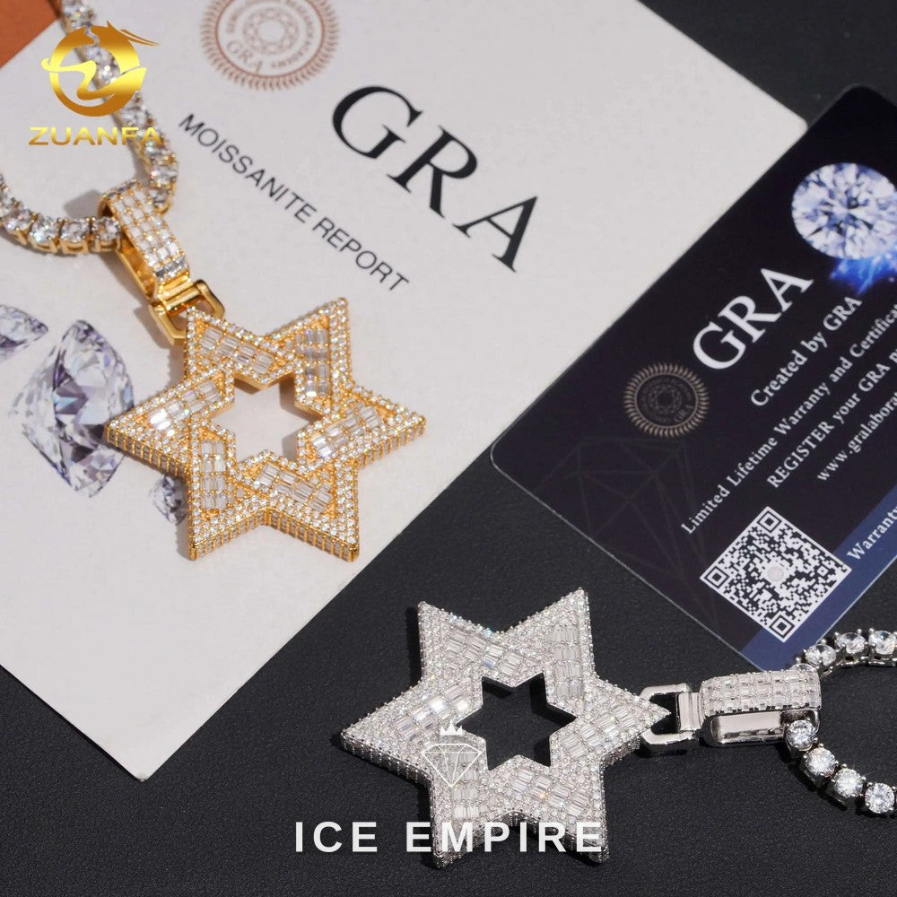 Iced Out Rose Gold Plated Moissanite Pendant