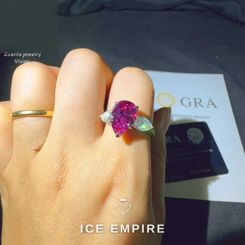 Iced Out Rose Gold Plated Moissanite Ring