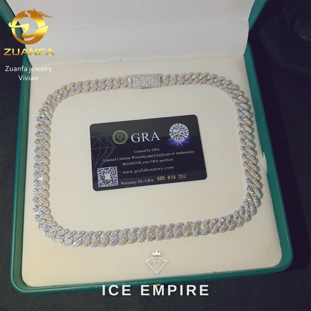 Iced Out Rose Gold Plated Moissanite Cuban Chain