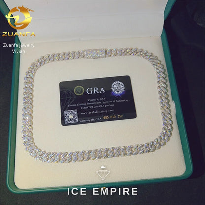 Iced Out Rose Gold Plated Moissanite Cuban Chain