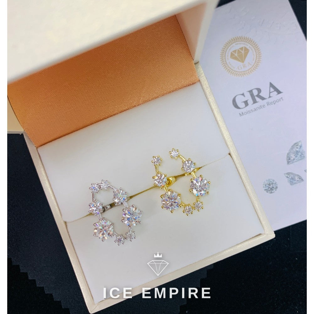 Iced Out 925 Silver Moissanite Earrings