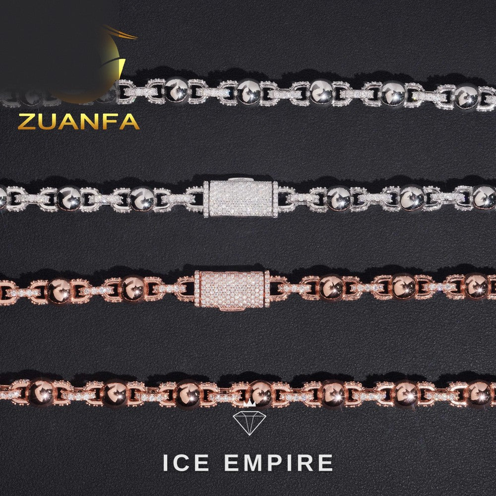 Iced Out Rose Gold Plated Moissanite Cuban Chain