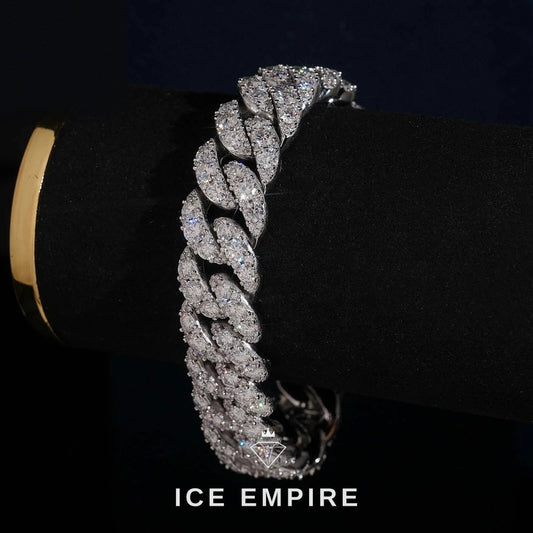Iced Out 925 Silver Moissanite Cuban Chain
