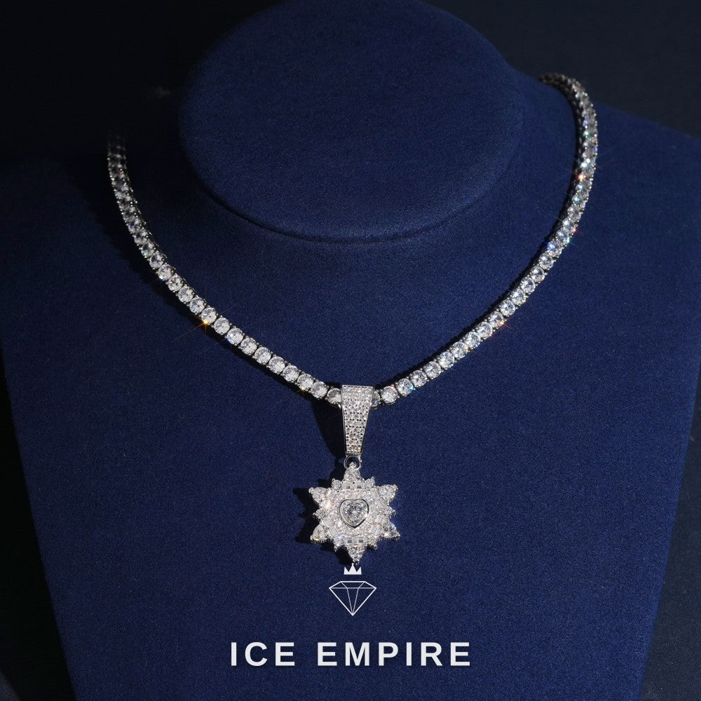 Iced Out Baguette 925 Silver Moissanite Pendant