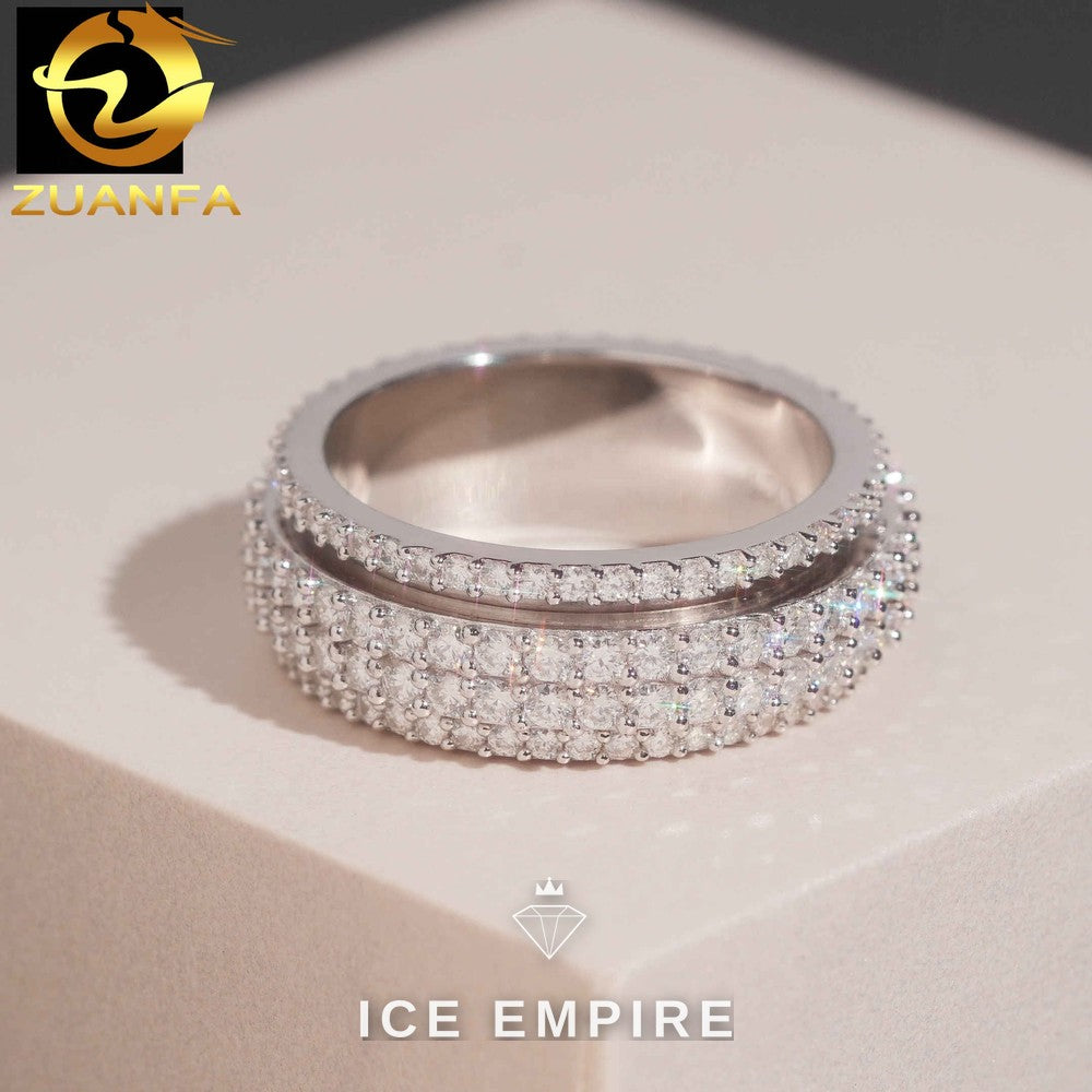 Iced Out 925 Silver Moissanite Ring