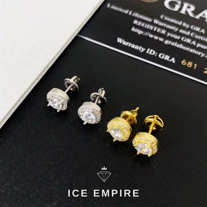 Iced Out 925 Silver Moissanite Earrings