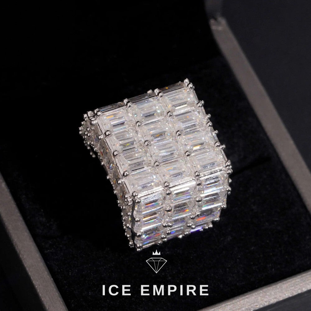 Iced Out 925 Silver Moissanite Ring