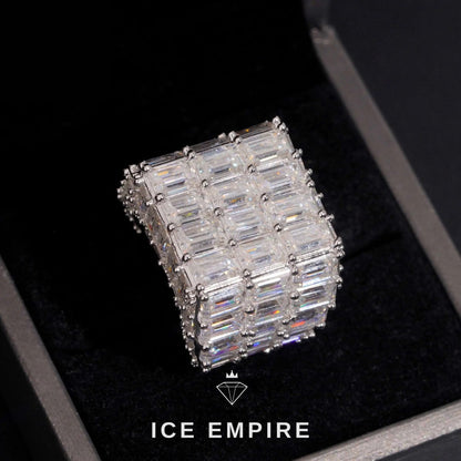 Iced Out 925 Silver Moissanite Ring
