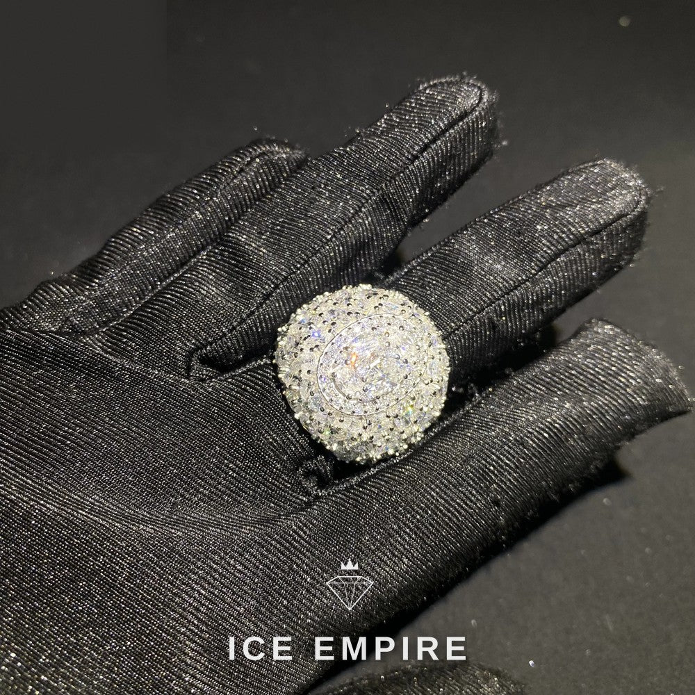 Iced Out 925 Silver Moissanite Ring