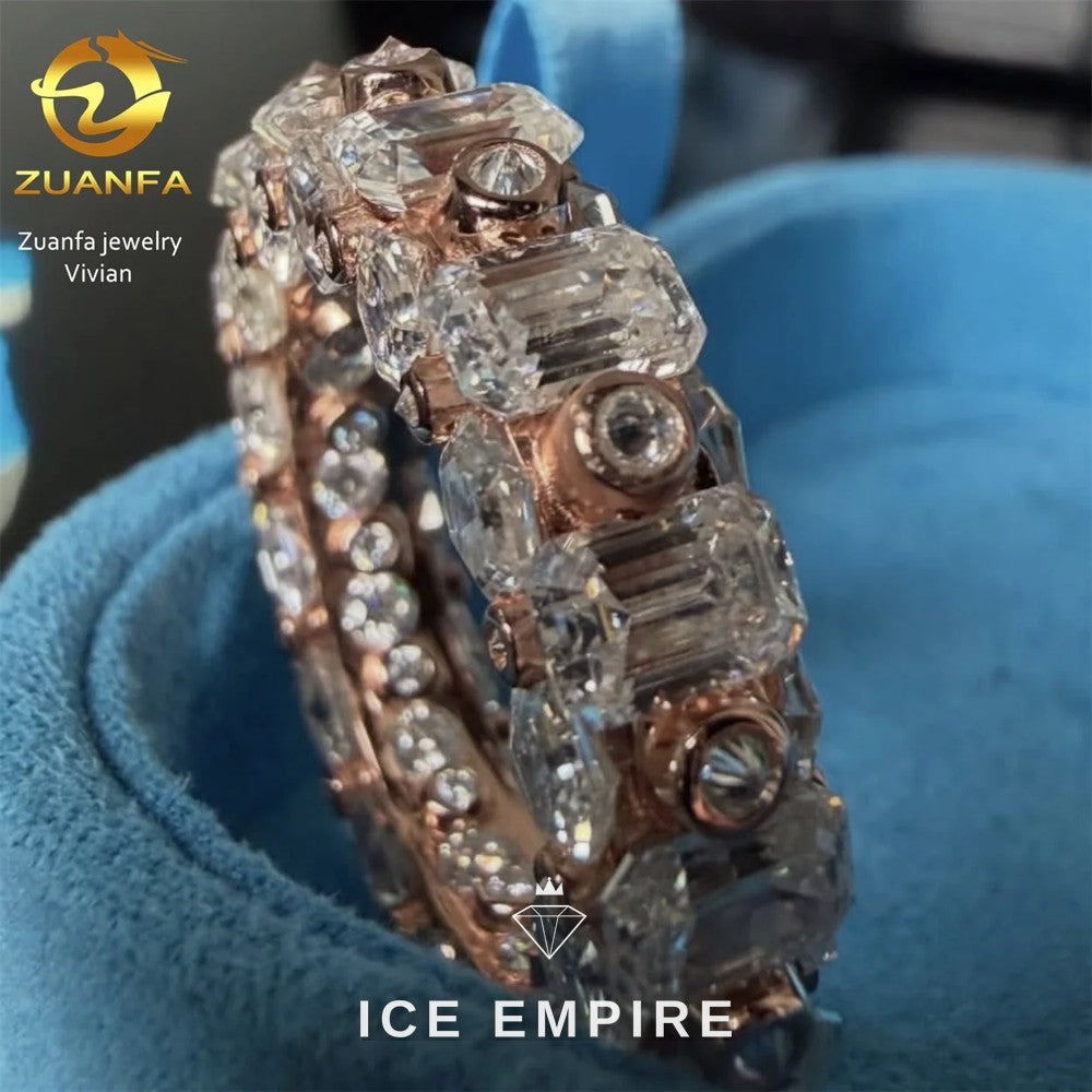 Iced Out 925 Silver Moissanite Ring