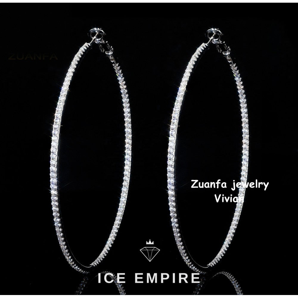 Iced Out 925 Silver Moissanite Earrings
