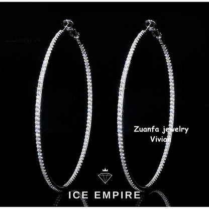 Iced Out 925 Silver Moissanite Earrings