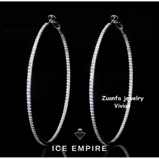 Iced Out 925 Silver Moissanite Earrings