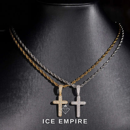 Iced Out Cross 925 Silver Moissanite Pendant
