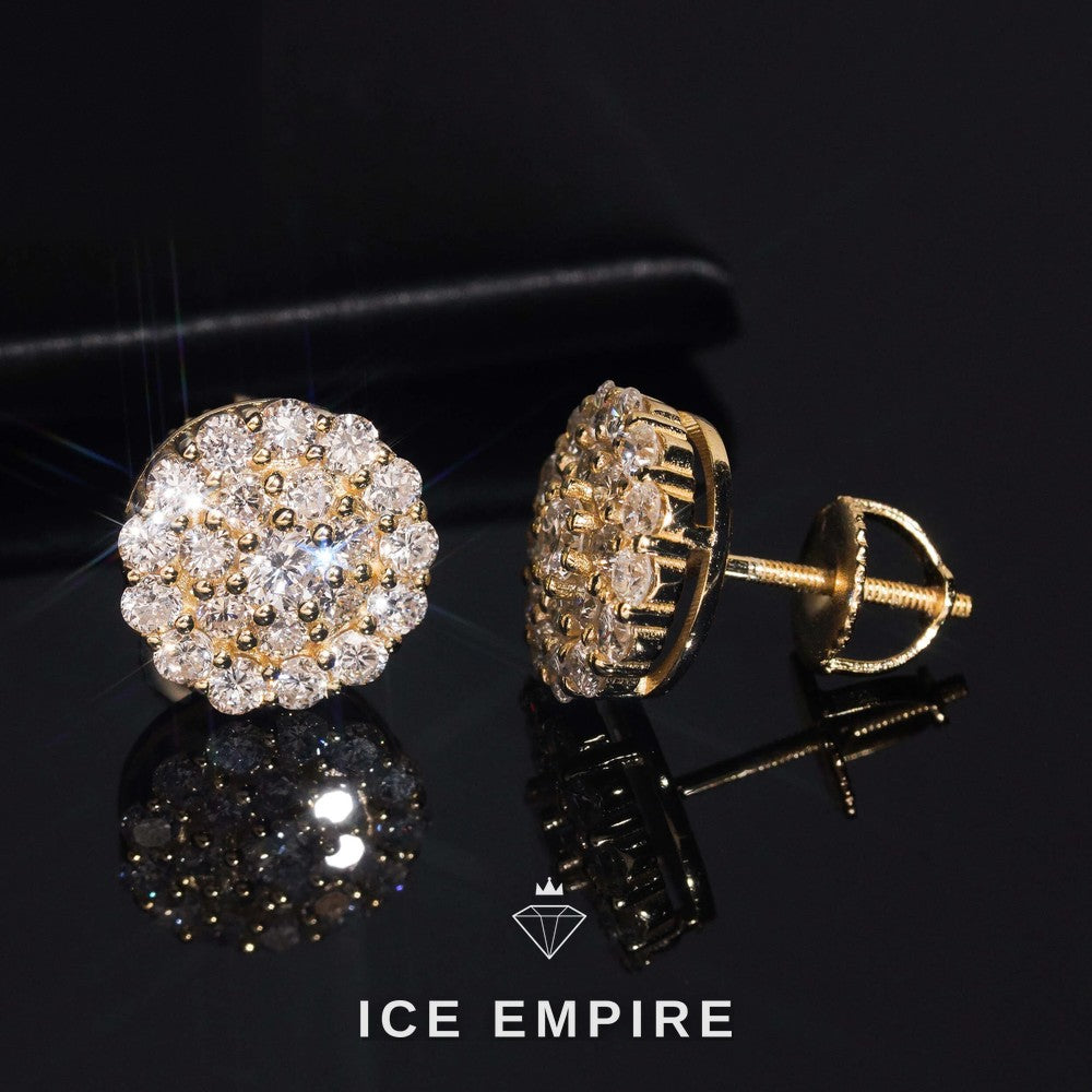 Iced Out Rose Gold Plated Lab Grown Diamond Earrings