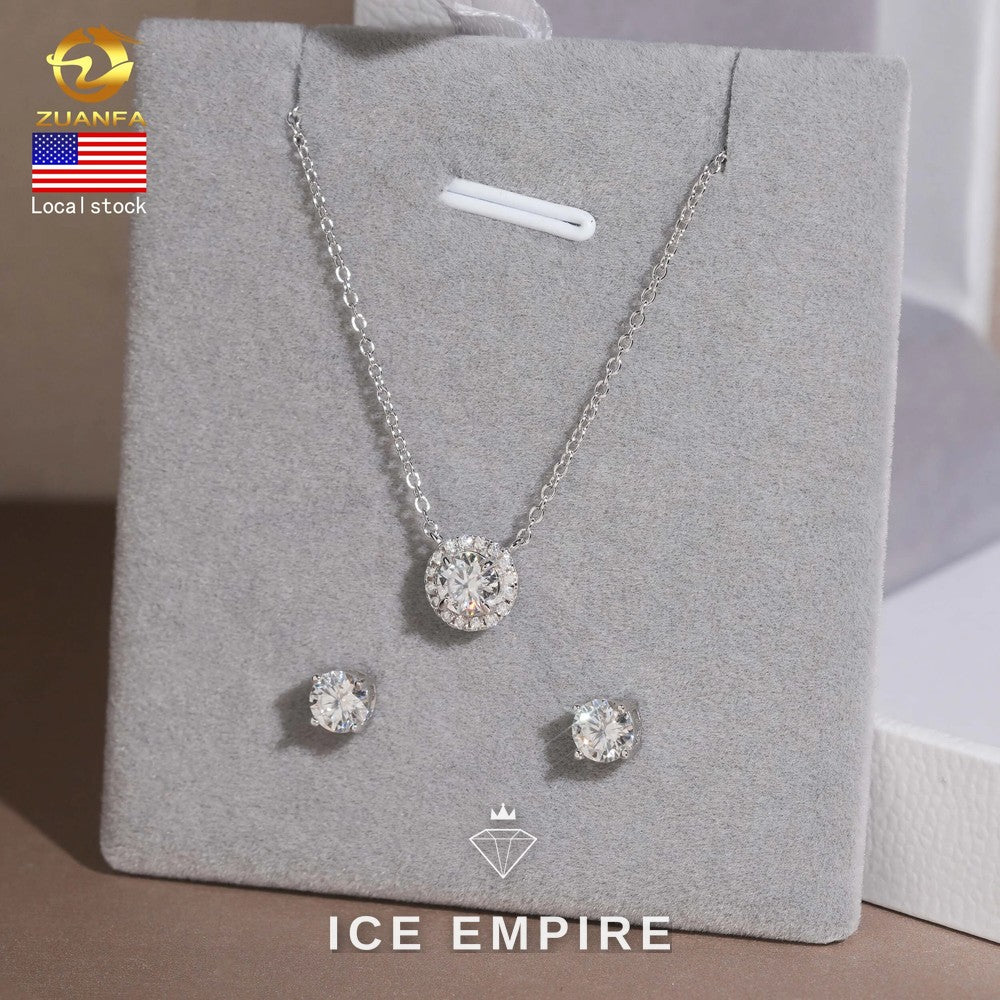 Iced Out Cluster 925 Silver Moissanite Pendant