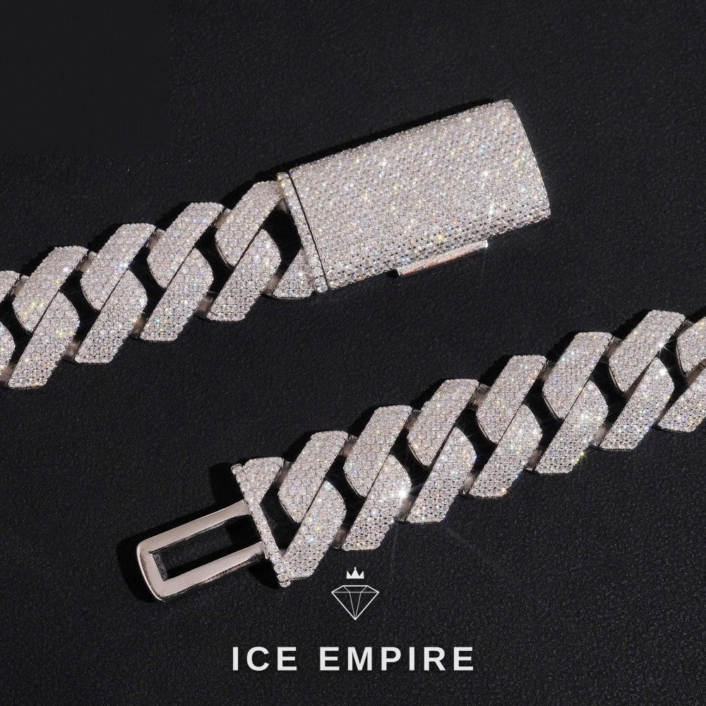 Iced Out Rose Gold Plated Moissanite Cuban Chain